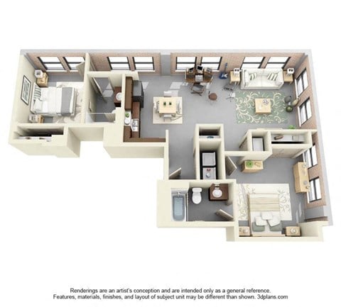 2 Bedroom Floor Plan